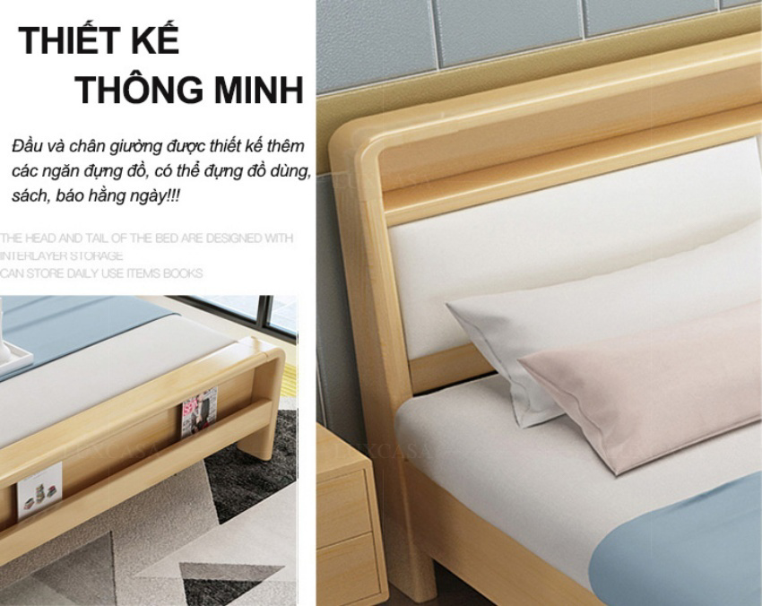 Giường ngủ gỗ thông minh WB109
