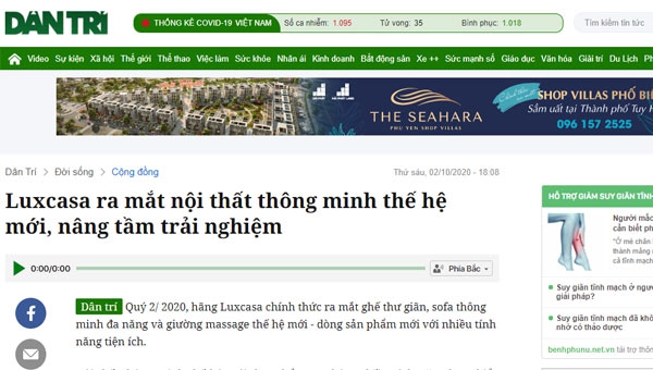 Dantri:  Luxcasa ra mắt nội thất thông minh thế hệ mới, nâng tầm trải nghiệm