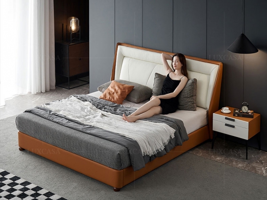 Giường ngủ bọc da cao cấp GD330