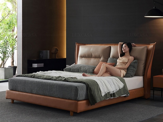 Giường ngủ bọc da cao cấp GD319