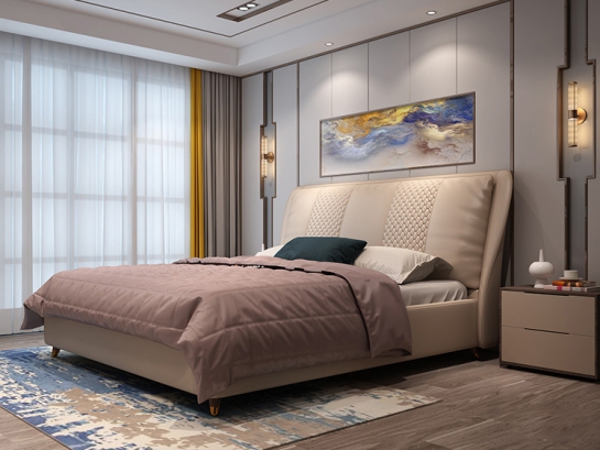 Giường ngủ bọc da cao cấp GD259