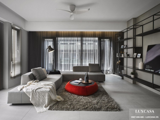 Cải tạo phòng khách bếp chung cư hiện đại nhà chị Tú