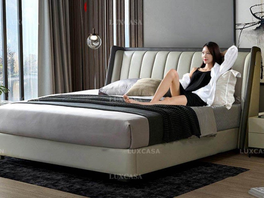 Giường ngủ bọc da cao cấp GD166